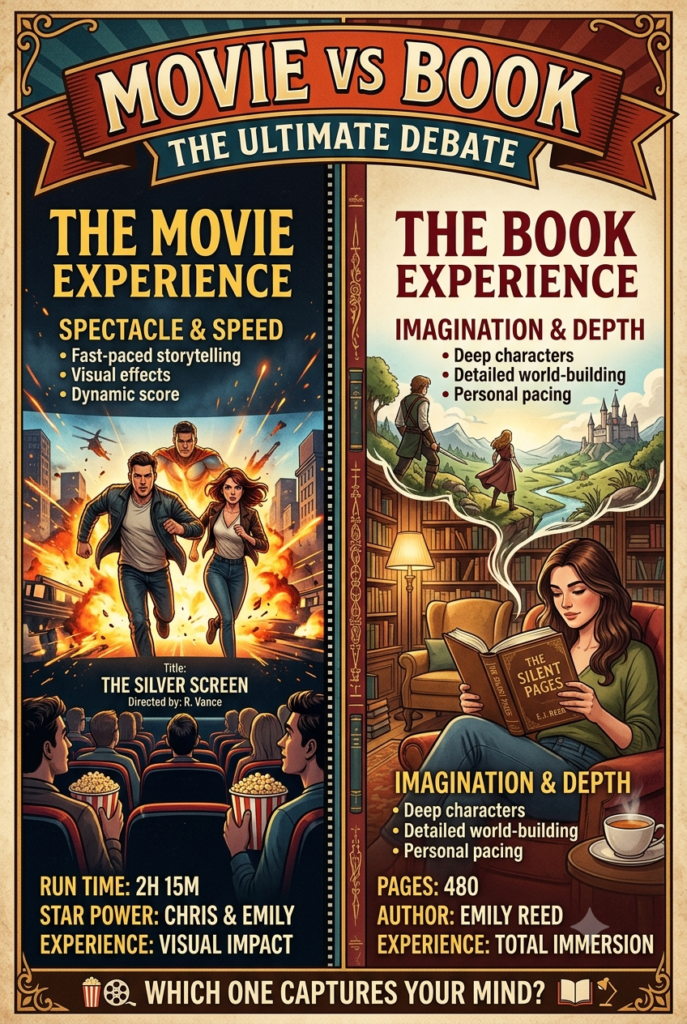 Book vs Movie Comparison: Which Is Better – The Book or the Film? movie vs book