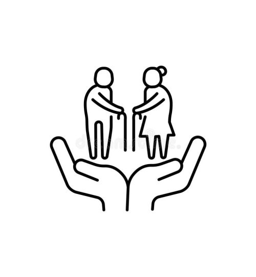 elderly people care nursing home thin line icon geriatric medicine pixel perfect editable stroke vector illustration elder care 284678949